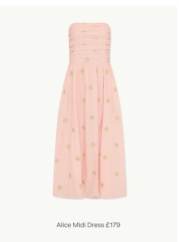 Pink Sun Embroidered Bandeau Alice Midi Dress