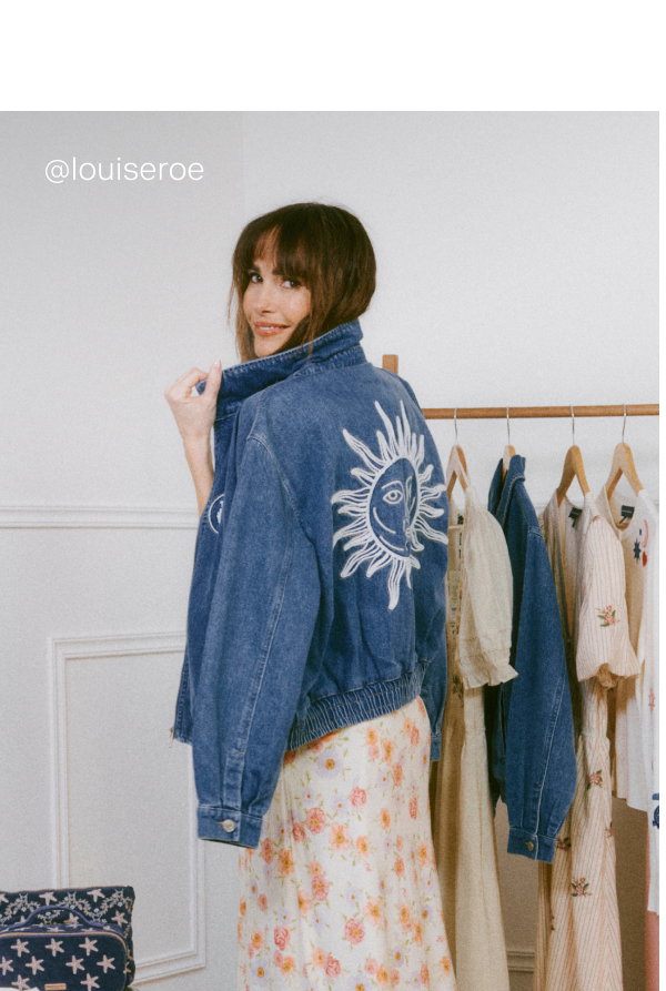 Mid Wash Embroidered Bomber Jacket