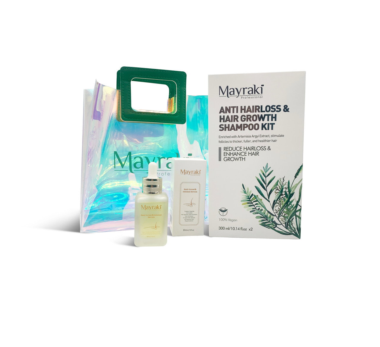 Image of Mayraki Hair Care Gift Set - Hair Growth Set (Hair Growth & Anti Hairloss Shampoo Kit 300 ml/10.14 fl.oz x2 +Hair Growth Serum Intense with Copper Peptide GHK-Cu 45 ml/1.52 fl.oz)