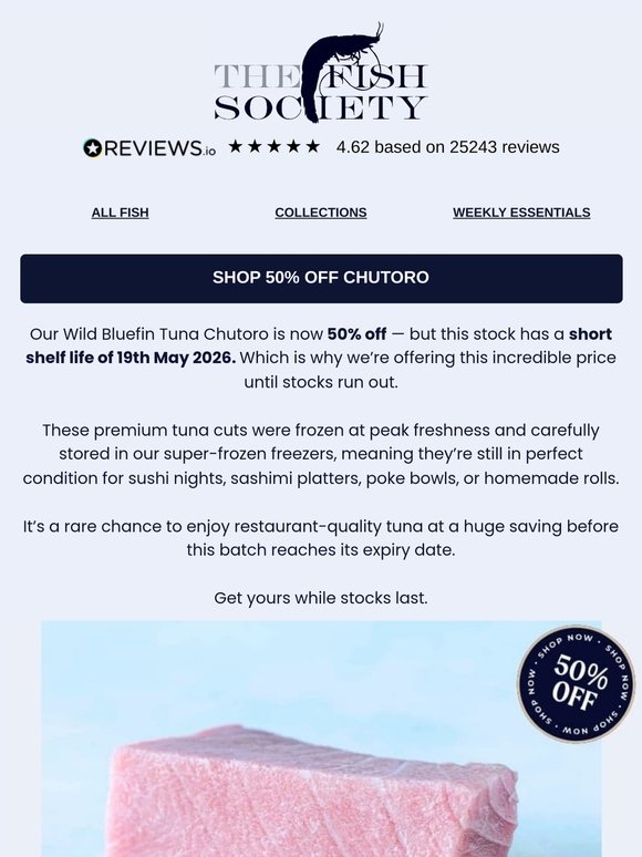 50% OFF Chutoro - Short Dated Stock💜