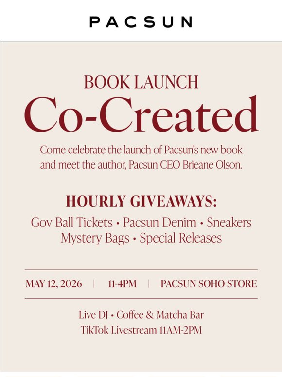 TODAY: Co-Created Book Launch @ Pacsun SoHo