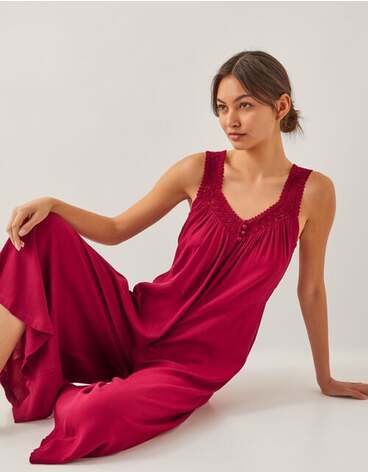 Rachel Sleeveless Culotte Jumpsuit Red