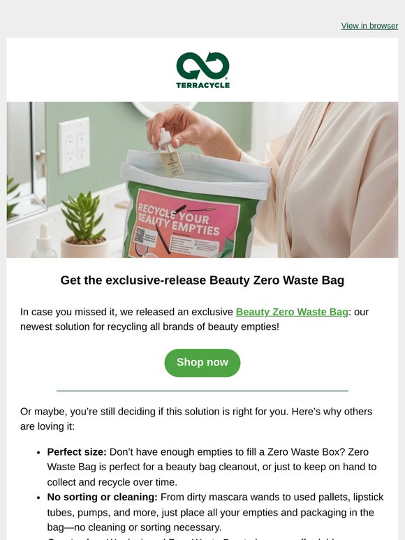 Recycle all brands of beauty empties with Zero Waste Bag!