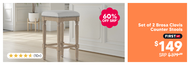 Set of 2 Brosa Clovis Counter Stools