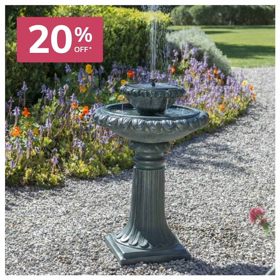 Victoriana Solar Bird Bath Water Feature