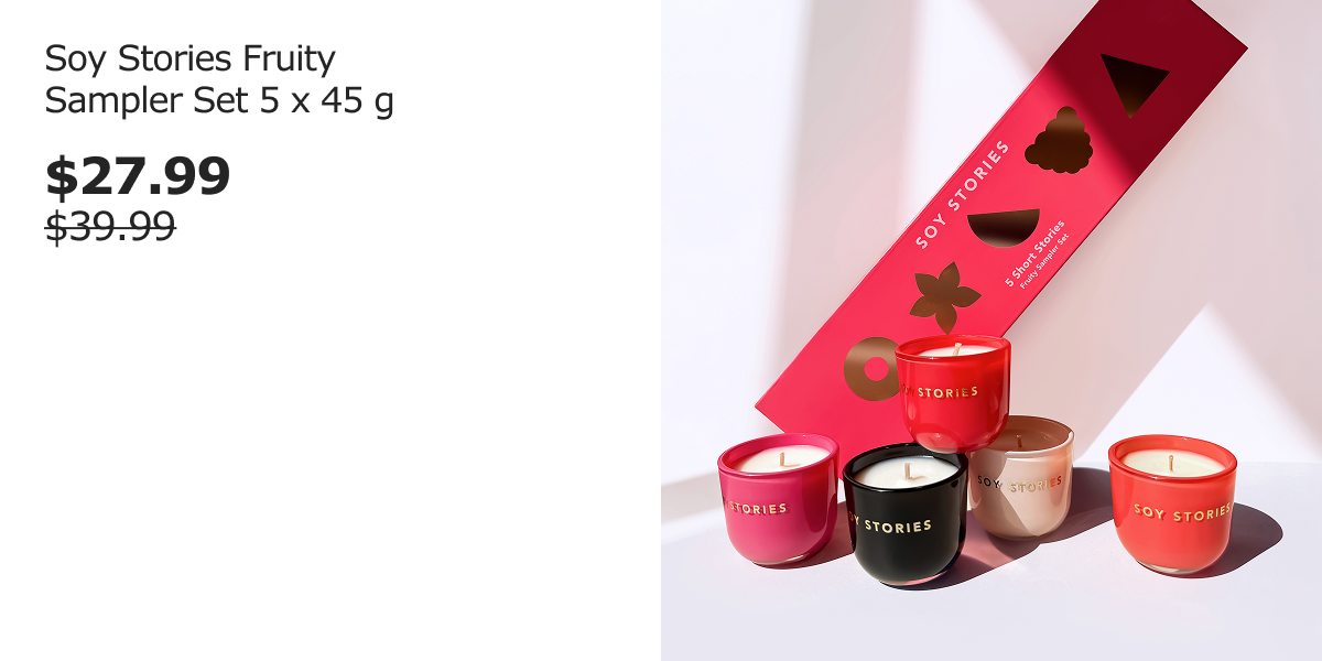 Soy Stories Fruity Sampler Set 5 x 45g