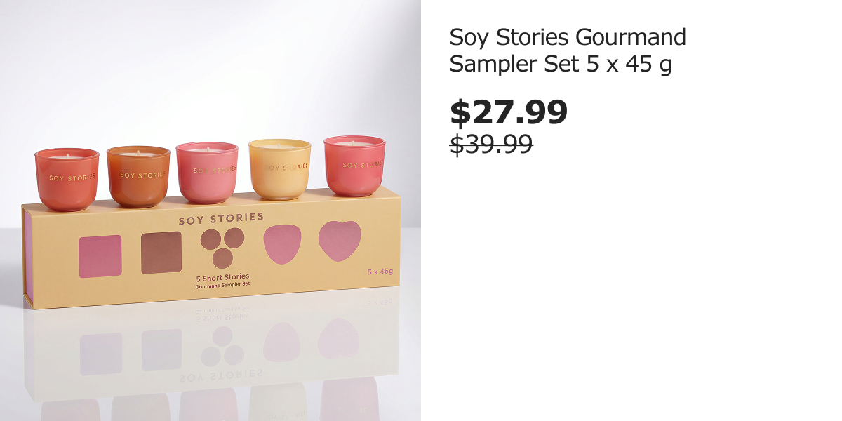 Soy Stories Gourmand Sampler Set 5 x 45g