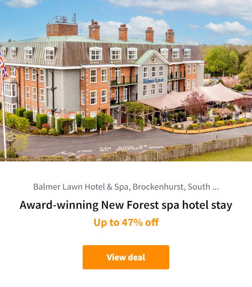 Award-winning New Forest spa hotel stay