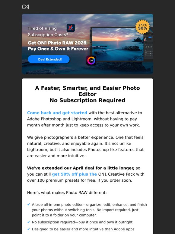 Come Back for Photo RAW 2026 - Deal Extended!