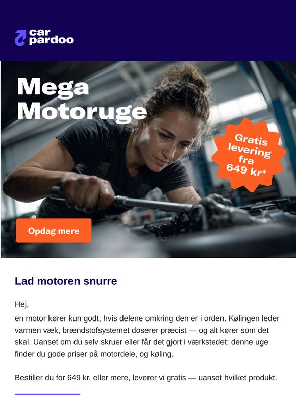 Alt til din motor — spar på Motor, Køling & Brændsto