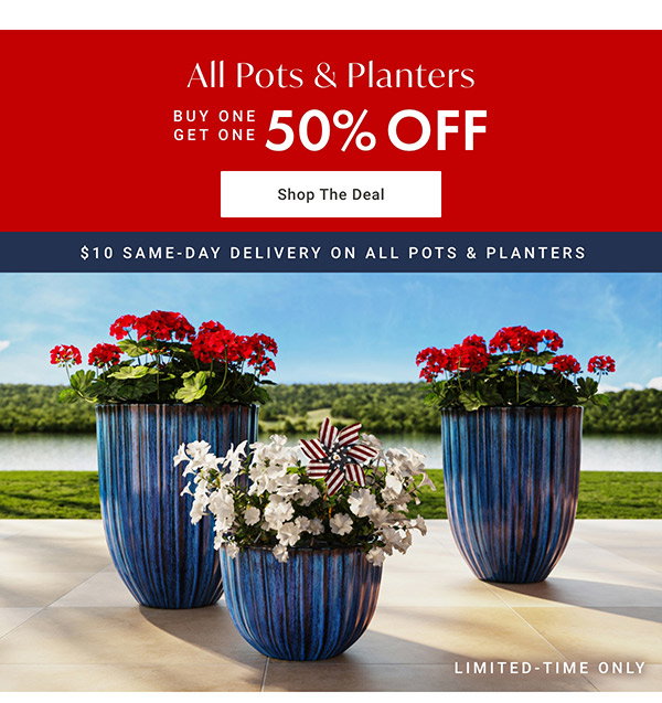 Buy One, Get One 50% Off All Pots & Planters | Shop the Deal >