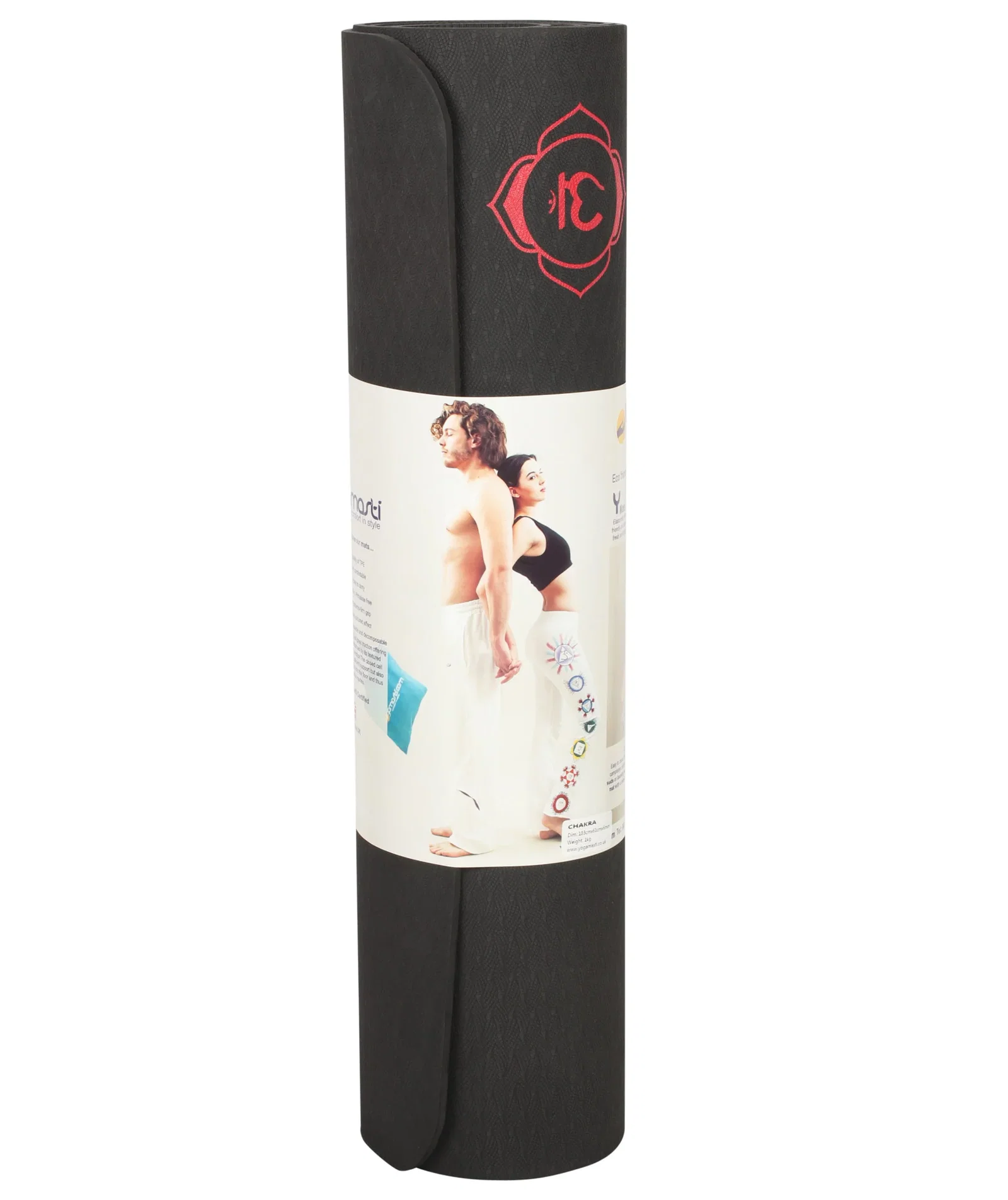 Chakra Yoga Mat - Screen Printed, Black
