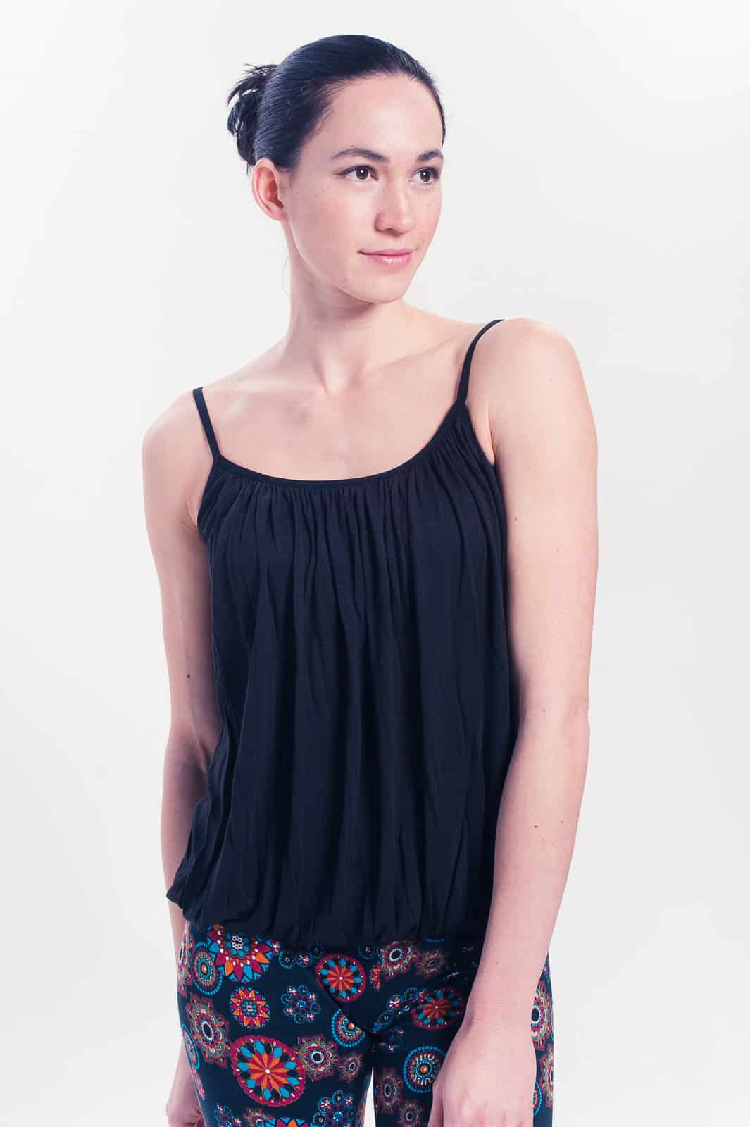 Comfort Flow Loose Yoga Top – Black/Lavender, Support