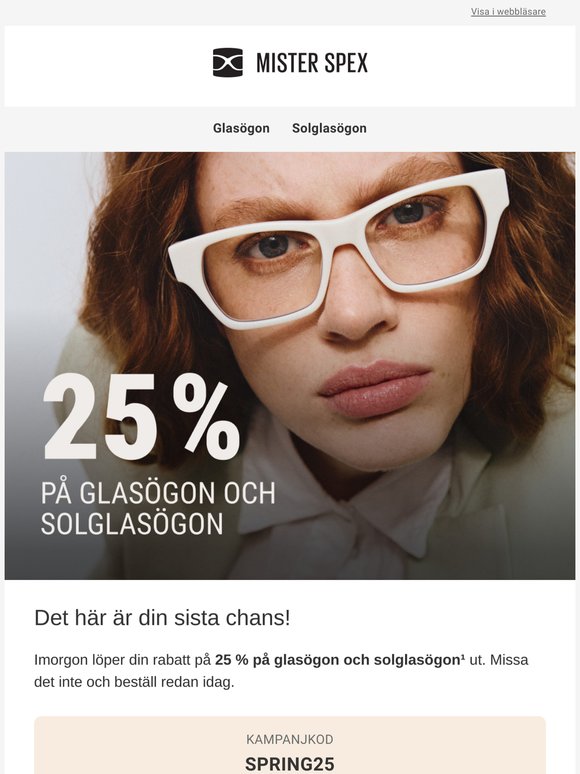 Gäller endast till imorgon! Spara 25 % på ditt nästa köp