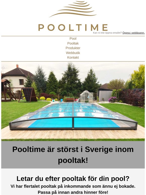 Letar du efter pooltak? Kontakta Pooltime!