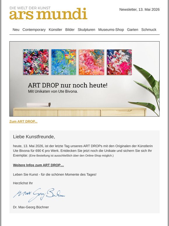 ART DROP nur noch heute - Unikate von Ute Bivona