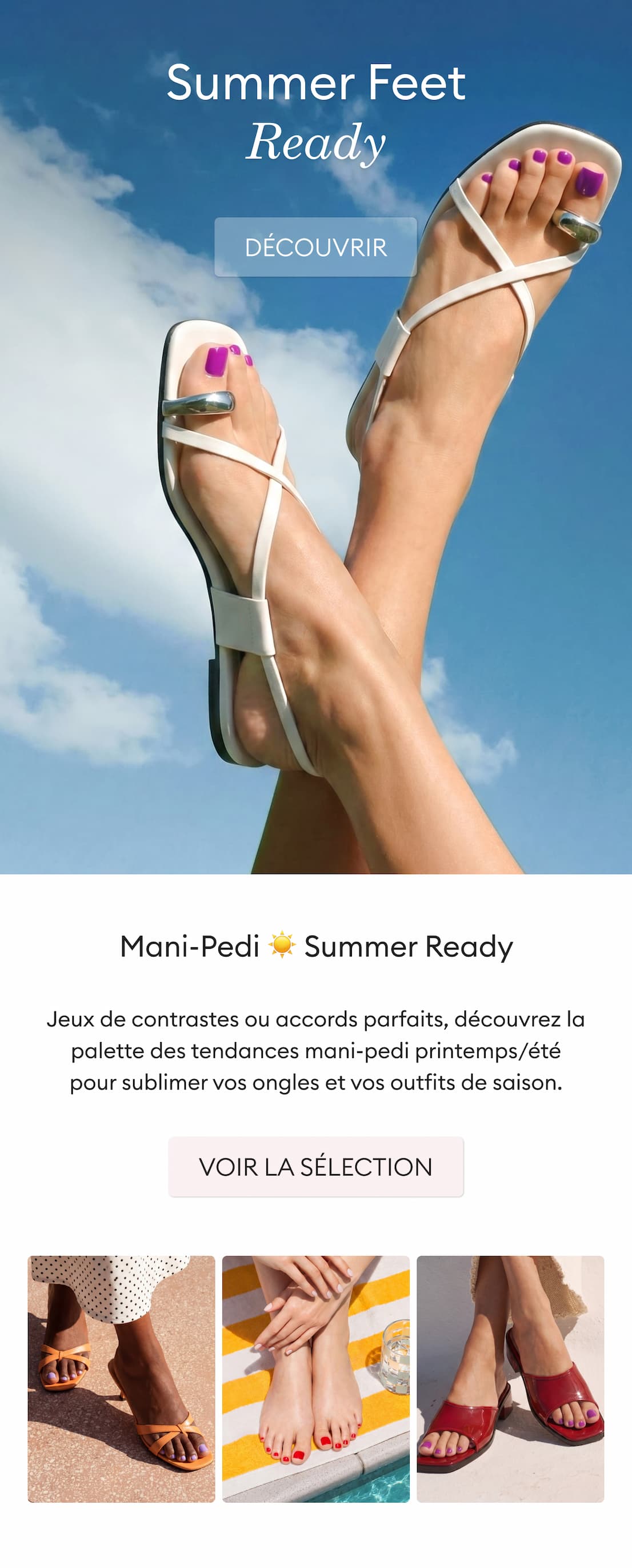 Jeux de contrastes ou accords parfaits, découvrez la palette des tendances mani-pedi printemps/été pour sublimer vos ongles et vos outfits de saison.