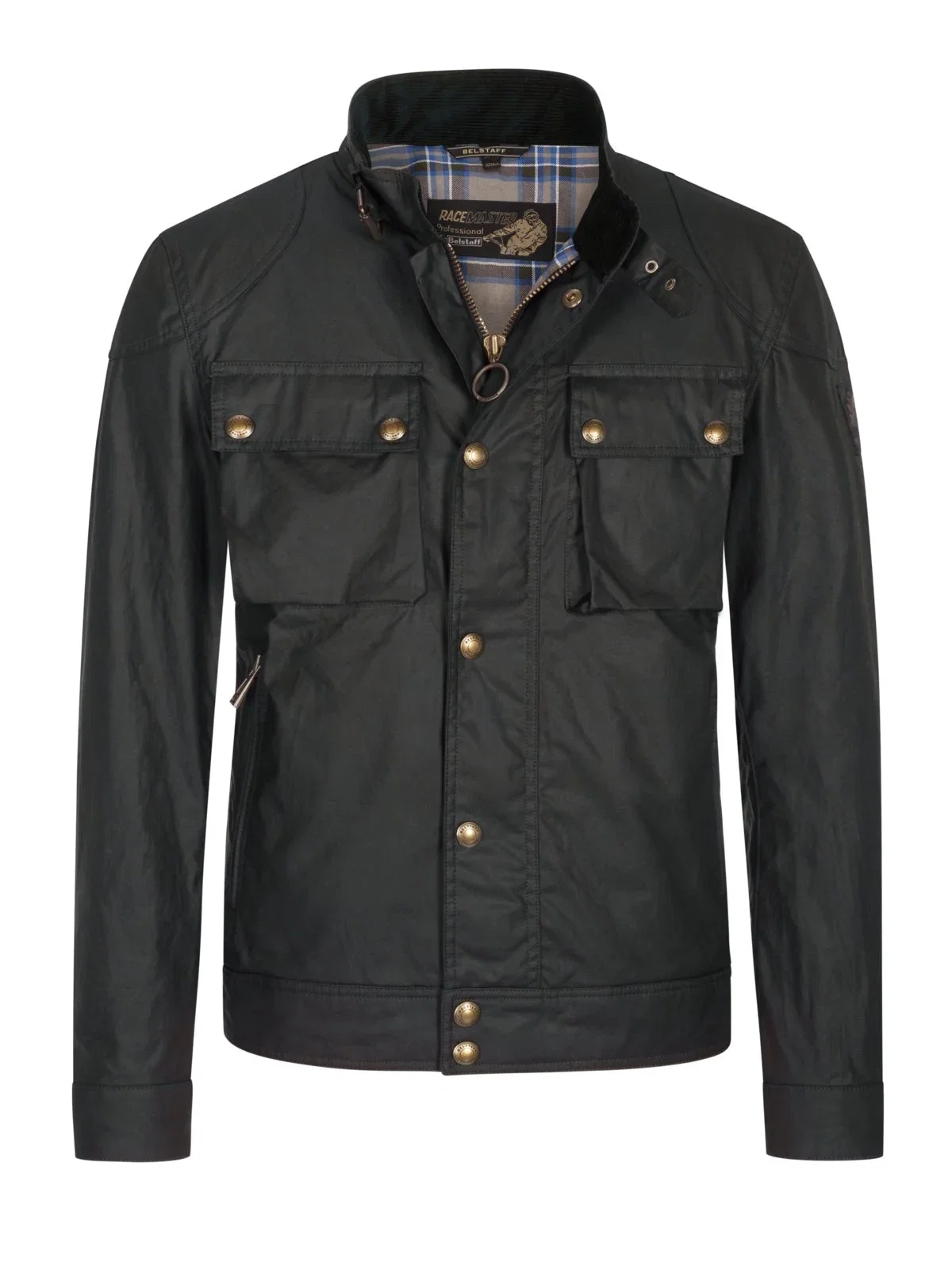 Racemaster waxed cotton jacket with tartan lining