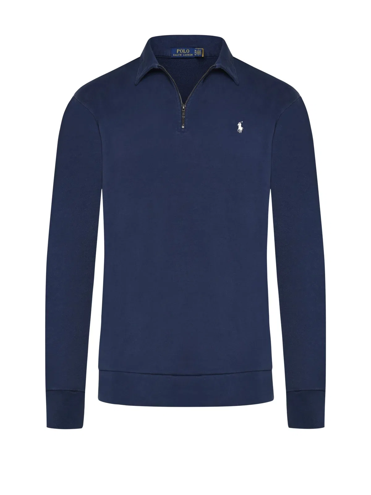 Sweatshirt with a mock neck and small pony embroidery