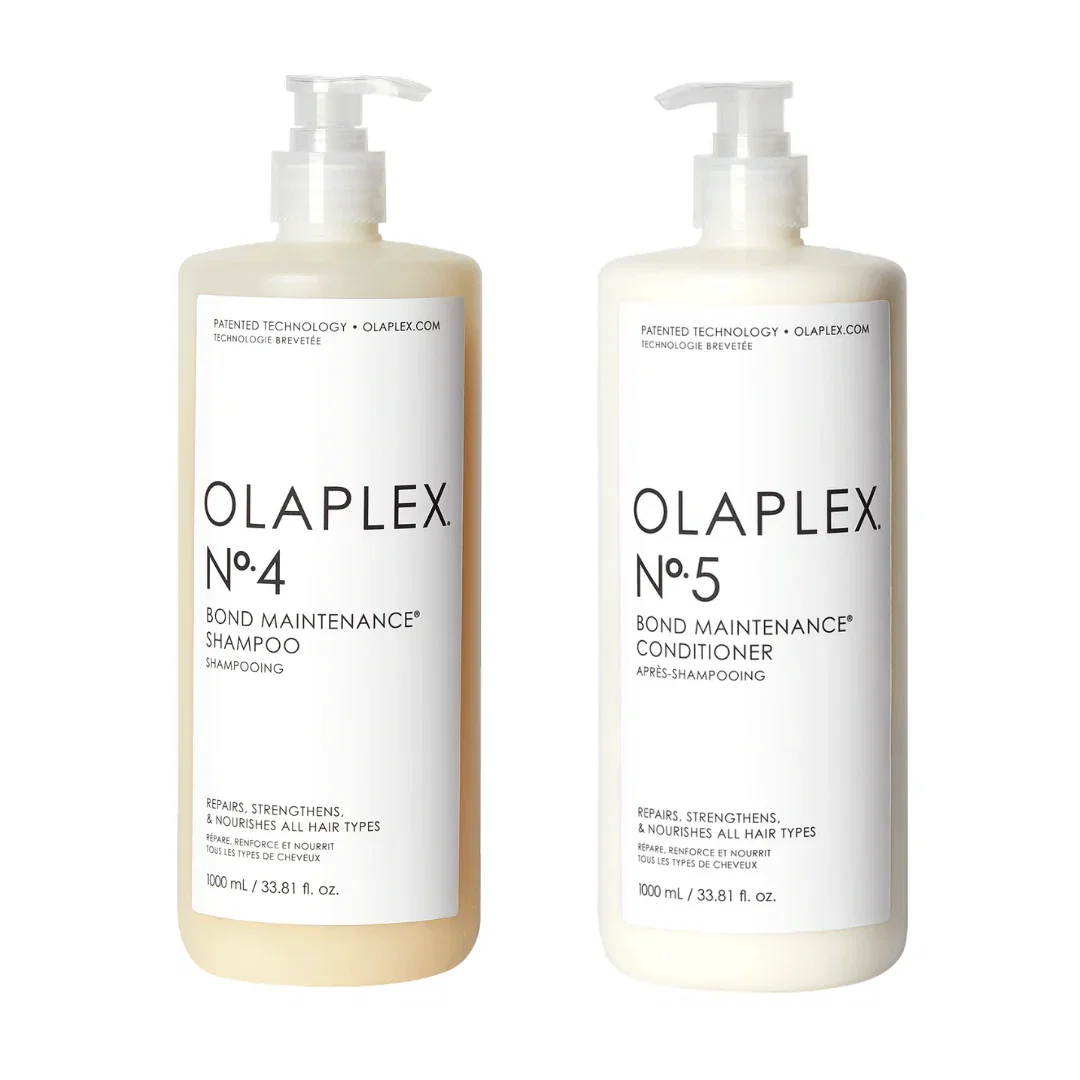 Image of Olaplex No.4 Shampoo 1000ml + Olaplex No.5 Conditioner 1000ml
