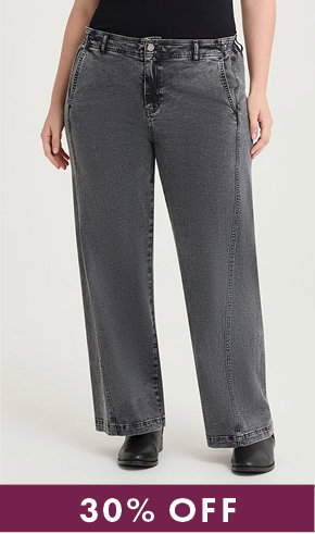 Curved Seam Wide Leg Jean