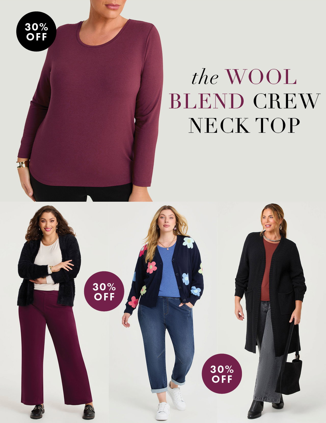 The Wool Blend Crew Neck Top