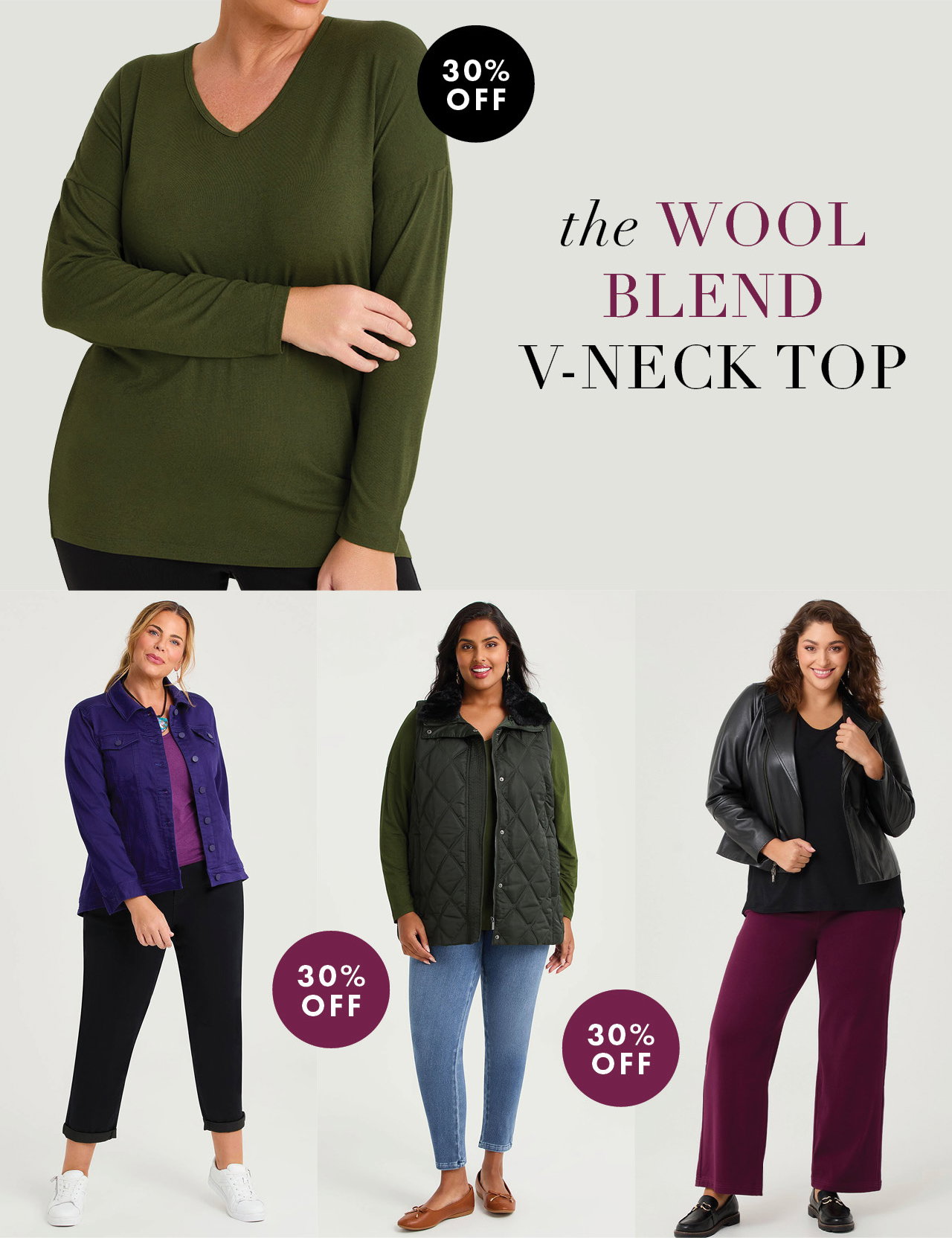The Wool Blend V-Neck Top