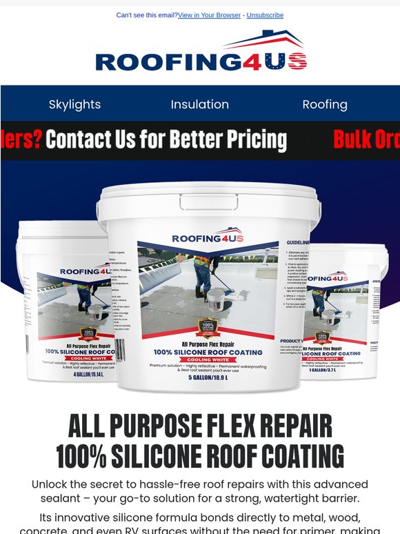 Fix It Once with All Purpose Flex Repair 100% Silicone Roof Sealant
