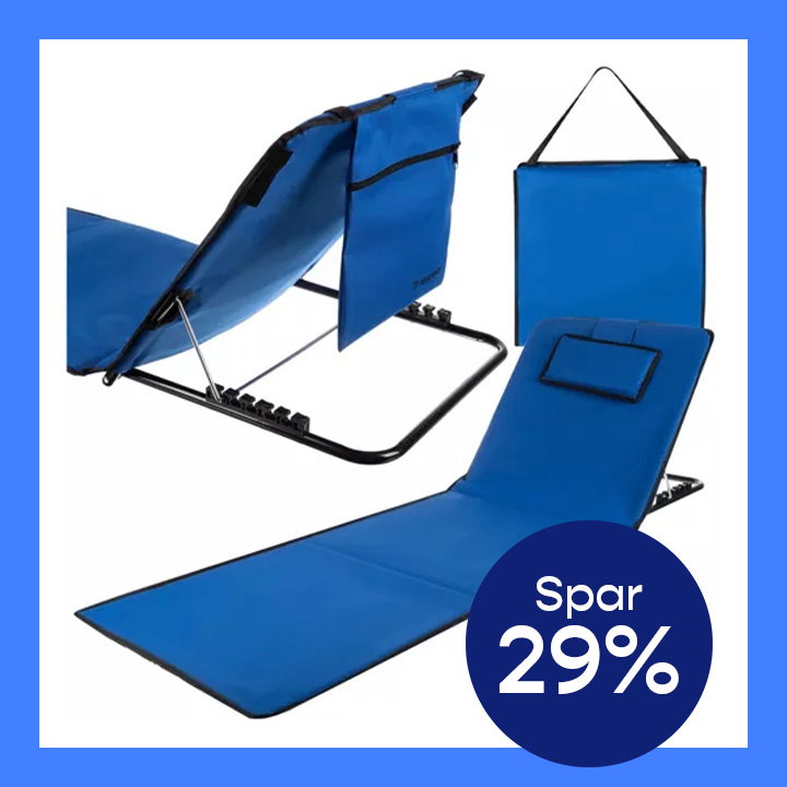 Strandmatte med ryggstøtte for strand og camping