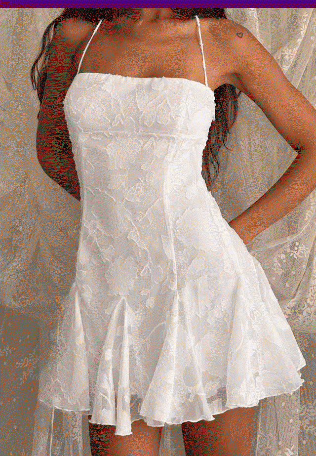 Delamere Mini Dress White Burnout