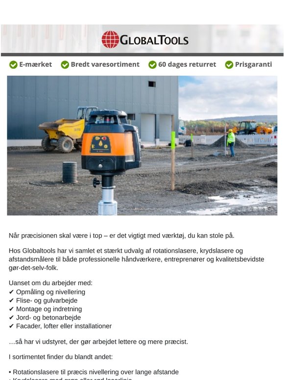 Alt hvad du skal bruge indenfor lasere og afstandsmålere