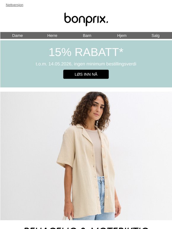 I dag får du 15% rabatt
