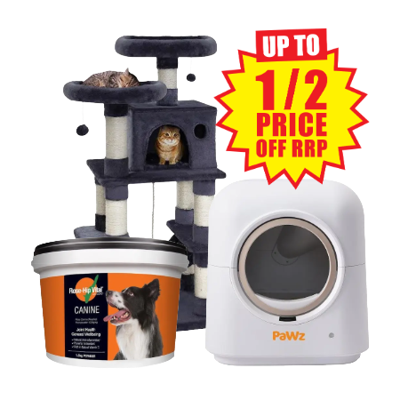 Up to ½ price off RRP Pet care must-haves