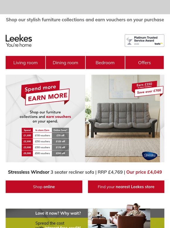 Earn up to £500 in store vouchers and spread the cost - interest free!