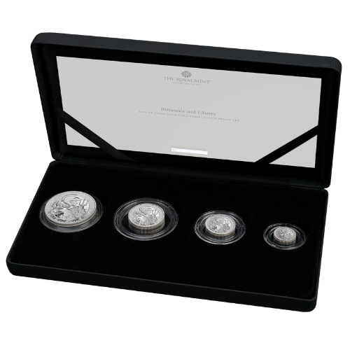 Image of 2025 British Silver Britannia and Liberty 4-Coin Proof Set