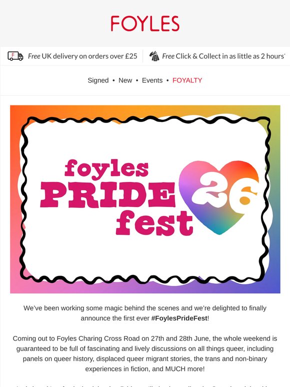 Foyles Pride Fest '26