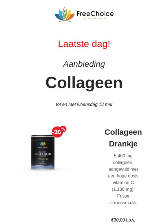 👩 Laatste dag! 🌷 Aanbieding Collageen!