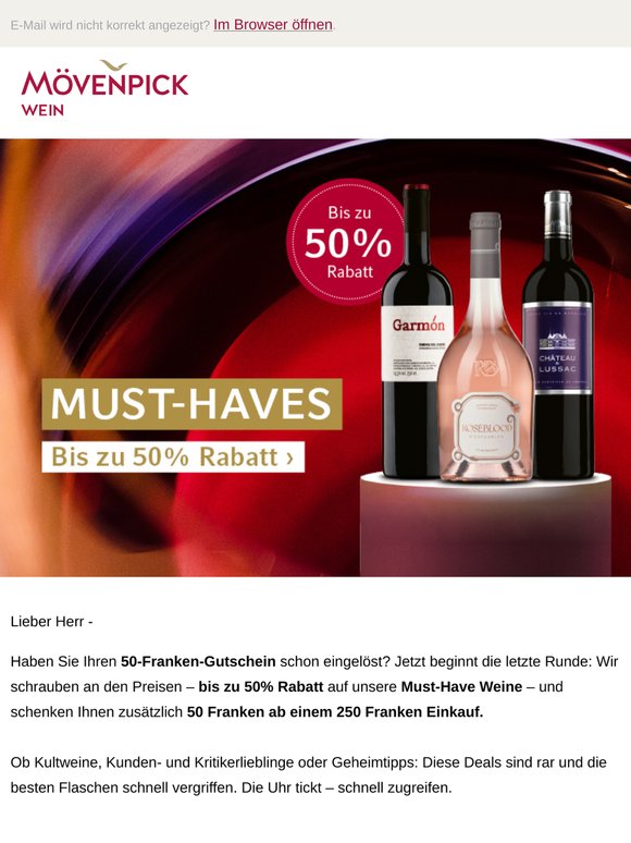 50-Franken-Gutschein schon eingelöst?