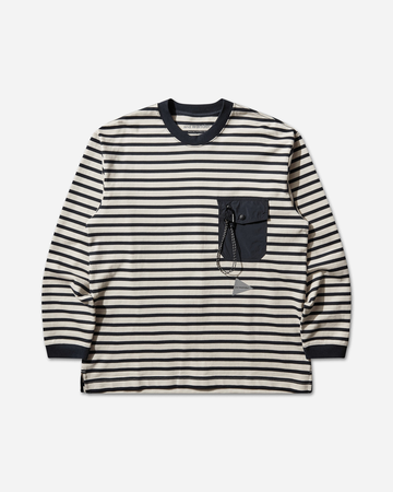 Men's Stripe Pocket Longsleeve T-Shirt Navy