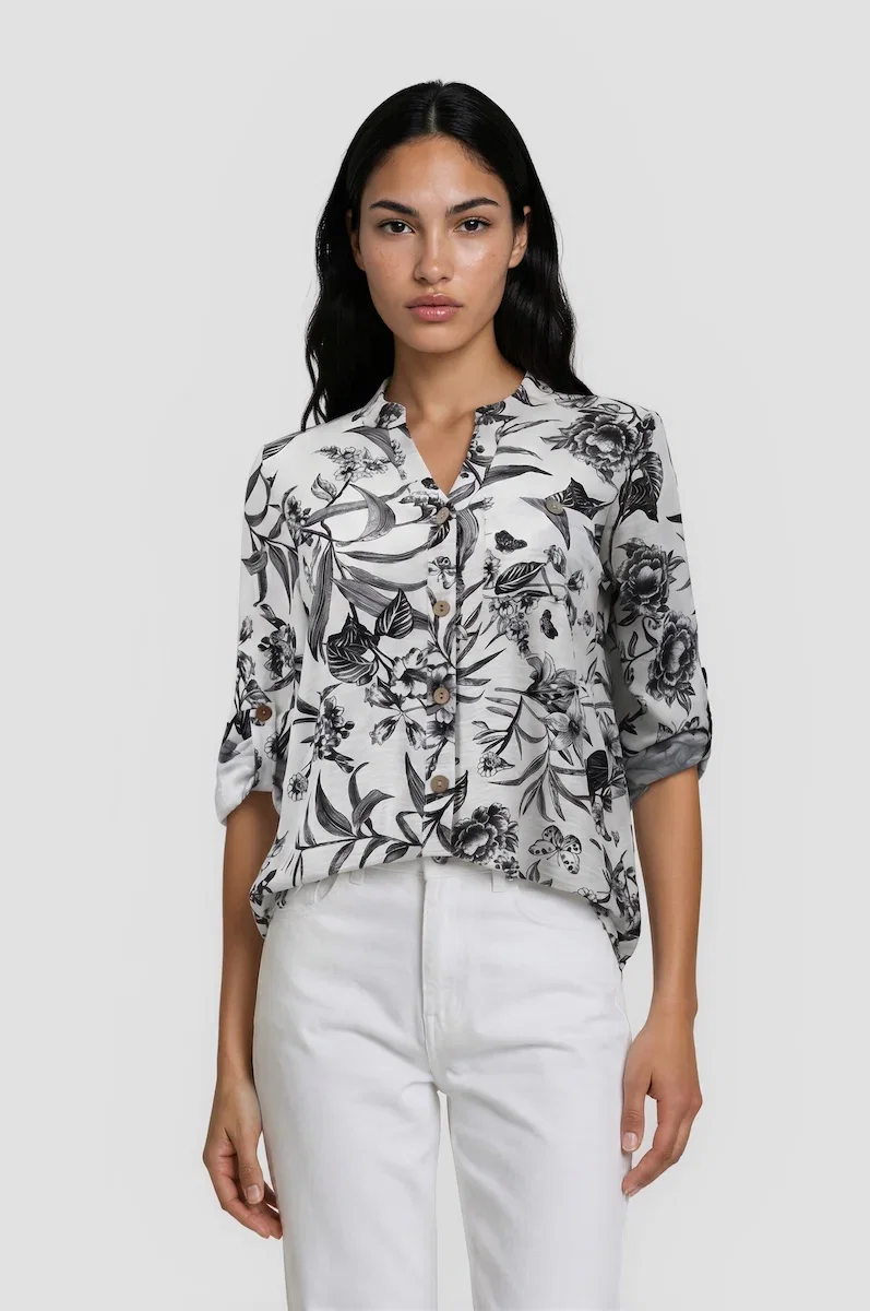 Image of Long Sleeve Button Down Shirt - White