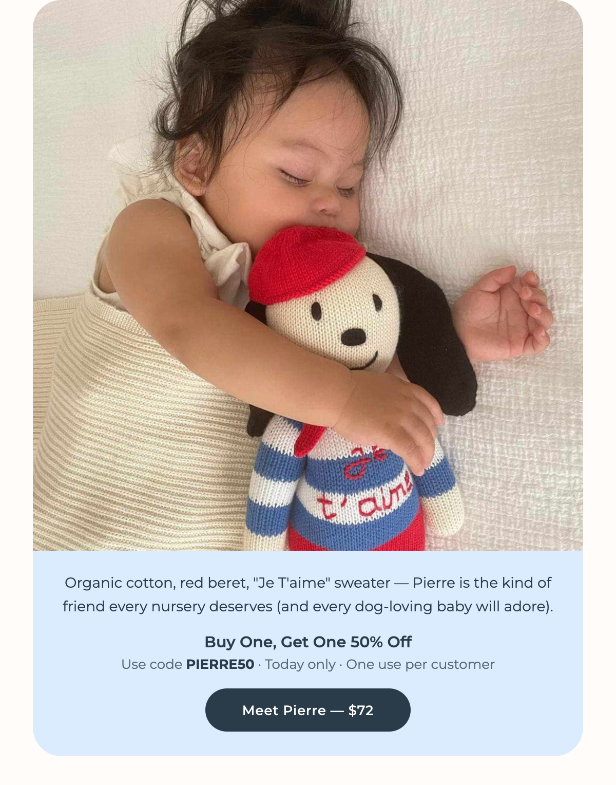 Pierre Dog Knit Doll - buy one get one 50% off with code PIERRE50