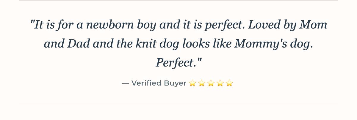 Customer review about Estella dog gift