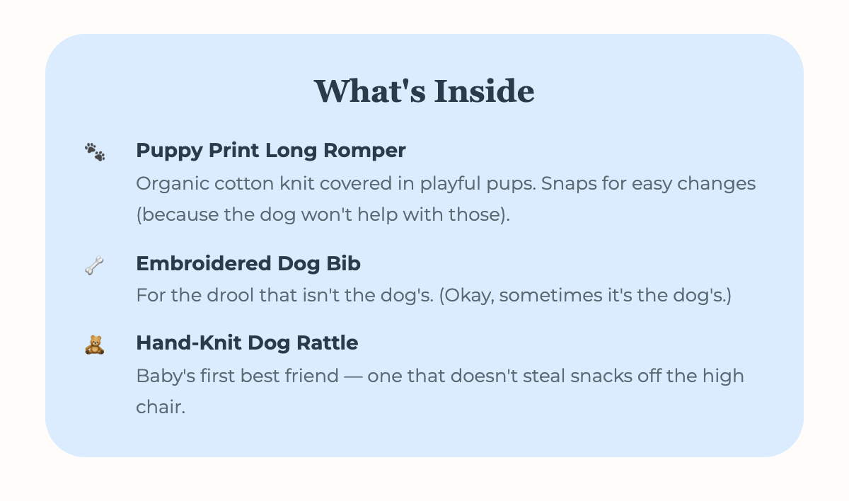 What's included in the Cuddle Me Gift Set