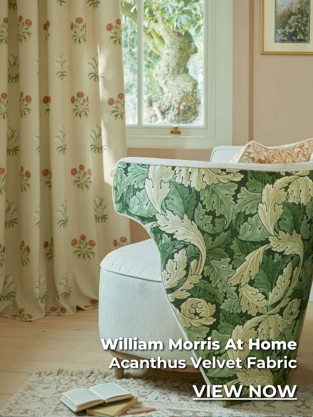 William Morris At Home Acanthus Velvet Fabric Nettle
