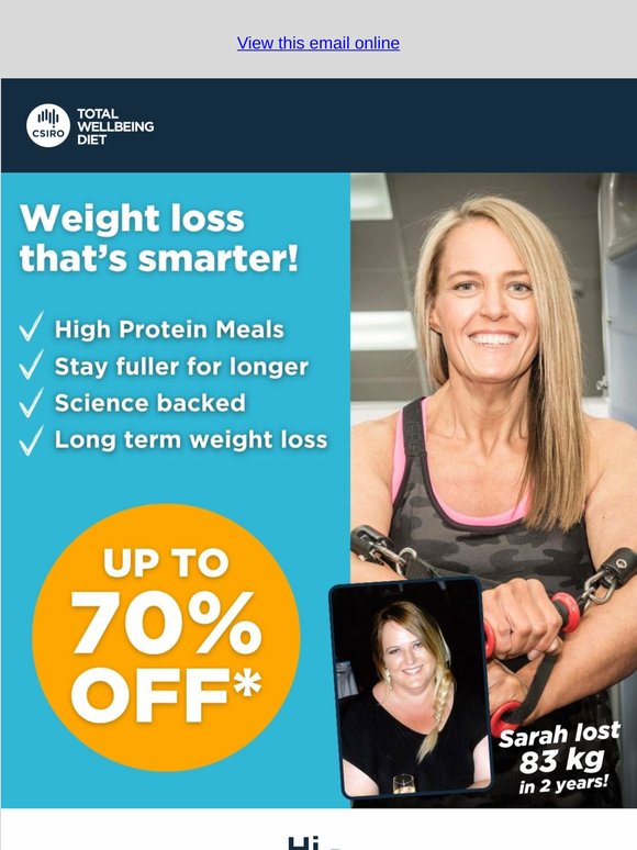 📣 Up to 70% off* | Sarah lost 83 kg**