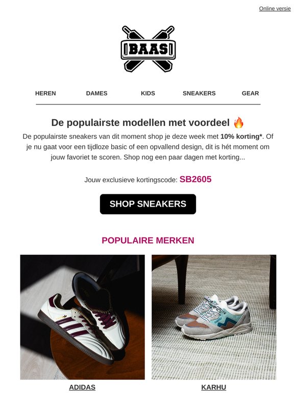 Deze week 10% korting op de populairste sneakers! 🔥