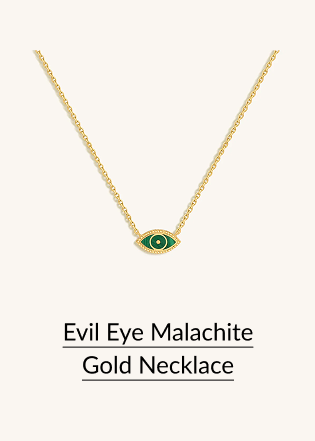 Evil Eye Malachite Gold Necklace
