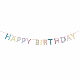 Bunte Glitter Happy Birthday Stoffgirlande