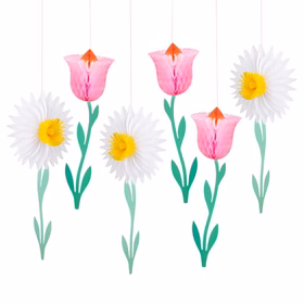 Blumen Wabenball Hängedekoration XL