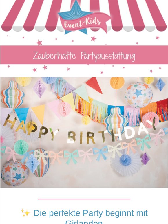 🎈 Girlanden für eure Party & nur noch heute 10 % Rabatt auf alles